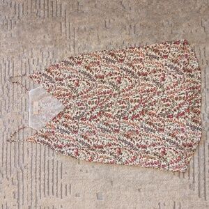 LOFT Floral Patterned V-neck Spaghetti-strap Blouse